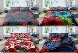 Flower Pattern Comforter Cover Pillowcase Bedding Set Bed Linens Quilts Twin Full Queen King Size Floral Duvet Bedclothes Sets7670699