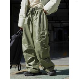 Women's Pants Waterproofing Cargo Parachute Green Black Winter American Street Style Loose Slim Double Layer Warm For Women