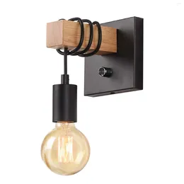 Wall Lamp Black Sconces Dimmable Edison Light With ON/Off Dimmer Switch 1-Light Industrial Farmhouse For Barn Kitche