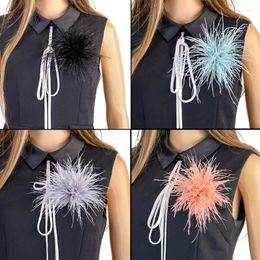 Brooches Feather Corsage Pins Ostrich Lapel Jewellery Accessories For Sweater Dresses Drop