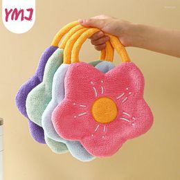 Towel Cartoon Flowers Hand Soft Coral Fleece High Quality Absorbent Skin Friendly Children's Handkerchief Kitchen Bath Towels