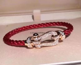 Top quality lucky 8 lock bracelet cable force bracelets horse shoes buckle bangle design infinite black red green steel rope2403564