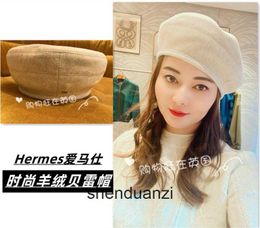 Hermmes Top Luxury Designer Hats för Womens Fashion Cashmere Berets Original 1: 1 med riktig logotyp och låda