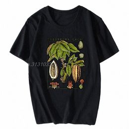 hot Sale Men T Shirt Chocolate T-Shirt Botanical Garden Plant Print Botany Fruit Fr Cacao Sweet Summer O-Neck Tops Tees g6lH#