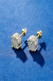 New Fashion Stud Earrings Designer Luxury Jewelry Women Mens Earrings Hip Hop Diamond Stud Earings Iced Out Bling CZ Rock Punk Rou9789172