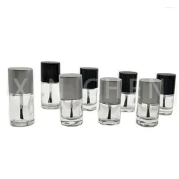 Storage Bottles 1 Pcs Glass Nail Polish Bottle With Lid Brush Empty Clear Cosmetic Containers Art Vials Transparent Pot 5ml 10ml 15ml