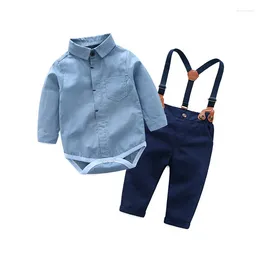 Clothing Sets Autumn Baby Boy Overalls Pants With Belt 2 PCS Kids Outfit Casual Children Uniform Clothes Elegant Toddler Costume