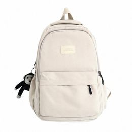 2023 New Solid Color Fi Lady High Capacity Waterproof College Backpack Trendy Girls Laptop School Bags Girl Travel Book Bag C9S6#