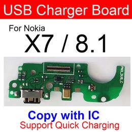 USB ChargerJack Plug Board For Nokia 8.1 X7 TA-1131 Charging Port Dock Connector Mic Microphone Flex Cable Board Repair Parts