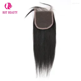 Beauty Hair Straight Brazilian Virgin 4X4 Free Part Lace Closure Natural Color 10-20 Inch Human