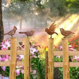 Metal Bird Statue Multipurpose Garden Decor Sculptures