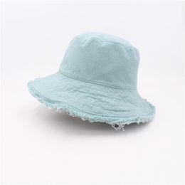 Wide Brim Hats Bucket Hats Cotton Fringed Fisherman Cap Soft Aluminium Wire Shape Water Wash Bucket Hat Women's Four Seasons Solid Outing Basin Hat 230831