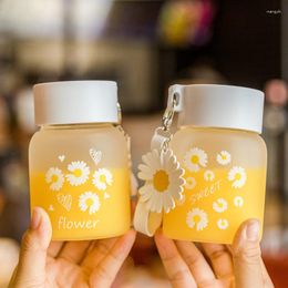 Water Bottles Small Daisy Glass Frosted In Summer Creative Lovely Cup Women's Mini Cute Bottle Kawaii