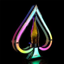 Glowing Bar Wine Bottle Display Rainbow Ace of Spades Champagne Drinks Beer VIP Bottle Presenter For Nightclub Party Lounge Bar