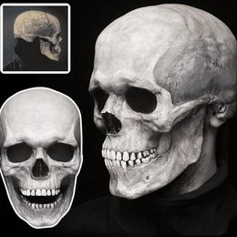 Halloween Party Full Head Skull Mask with Movable Jaw Scary Latex Adult Size Cosplay Masquerade Masks290h