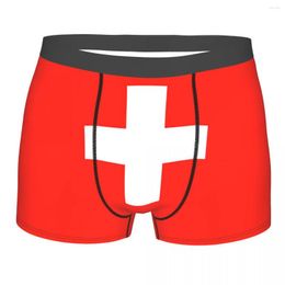 Underpants Flag Of Switzerland Breathbale Panties Male Underwear Print Shorts Boxer Briefs