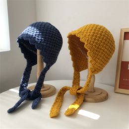 Beanie Skull Caps Winter Skullies Women Handmade Knitted Hat Female Party Gift Crochet Beanie Hats Cap 230831