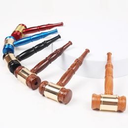 New Colorful Zinc Alloy Smoking Pipes Portable Hammer Style Pocket Dry Herb Tobacco Filter Spoon Bowl Innovative Non-slip Handle Handpipes Cigarette Holder DHL