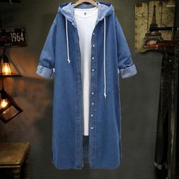 Women's Trench Coats Women Coat Long Cardigan Single-breasted Soft Comfortable Hooded Solid Colour Ankle Length Sleeve Winter Jacket