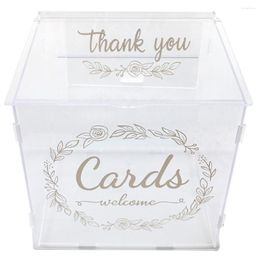 Gift Wrap Acrylic Wedding Card Box With Lock Reception Transparent Party Supplies Love