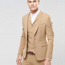 Men's Suits Slim Fit Men 3 Pieces (Jacket Pants Vest) Wedding Groom Tuxedos Bridegroom Sets Man Blazer Prom Costume Homme