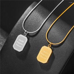 Pendant Necklaces Letter Necklace For Women Men Gold Silver Colour Square Alphabet Charm 316L Stainless Steel Jewellery