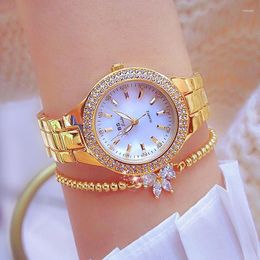 Wristwatches Sdotter Women Watch Bracelet Set Gift Stainless Steel Golden & Silver Fashion Elegant Ladies Diamond Free