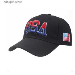 Ball Caps New USA Baseball Cap for Men Women Embroidery Baseball Hat Sports Outdoor Sun Hot Adjustable Travel Cap T230728