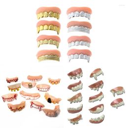 Party Masks 12pcs/set Halloween Prank Toys Simulation Rotten Teeth Vampire Denture Masquerade Cosplay Fake Bar Role Play J60B