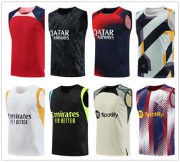 23 24 Vest Sleeveless Football Training Jerseys T-shirt Pregame Clothing Short Sleeve Tracksuit Soccer Unifo