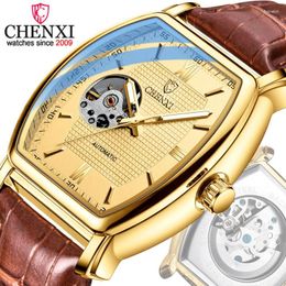 Wristwatches Luxury Men Watch Automatic Mechanical Movement Vintage Men's Leather Band Fashion Chronograph