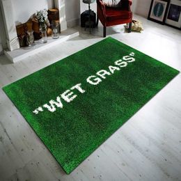 Wet Grass Carpet Luxury Brand Green Area Living Room Floor Mat Bedroom Bedside Bay Window Sofa Home Decor Mat Large Area Rug 230901