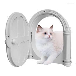Cat Carriers Pet Door Free Access Kennel Flap Doorway Can Control The Direction Of Entry And Exit Enclosed Fence Security Lock