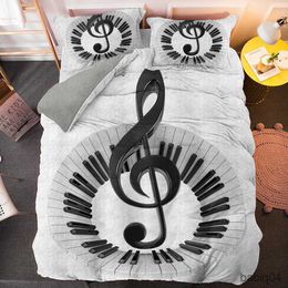 Bedding sets Piano Keyboard Bedding set 2/3pcs Musical Instrument Quilt Cover With case Soft Duvet Covers Drop R230901