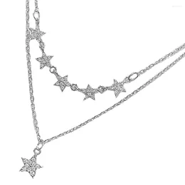 Pendant Necklaces 2pcs Star Fashion Clavicle Chain Delicate Women Neck Jewelry