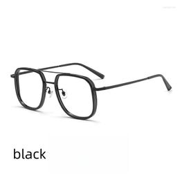 Sunglasses Frames 54mm Ultra Light Square Eyeglasses Frame For Men And Women Titanium Flexible Legs With TR90 Rim Eyewear Spectacles 2218YJ