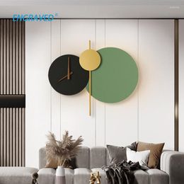 Wall Lamps ENGRAVED Nordic Creative Light Luxury Design Style Silent Clock Lamp Living Room Bedroom Study Background