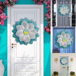 Decorative Flowers Door Spring Front Easter Wreath Happy Decor Decorations Eggs Valentines Say