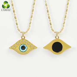 CAMAZ Evil Eyes Energy Pendant Necklace Stainless Steel Negative Ions Health Care Pendant Necklace For Fashion Jewelry Necklace