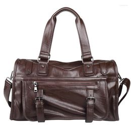 Duffel Bags Fashion Extra Large Weekend Big PU Leather Business Men Travel Design Luggage Handbag Shoulder Computer Bag