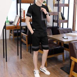 Men's Tracksuits 2023 Leisure Sports Suit Summer Two-piece Set Korean Version Loose Short-sleeved T-shirt Shorts Five Points