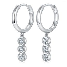 Dangle Earrings Instoo Silver S925 Moissanite Round Hoop Brief Fashion For Women Gift