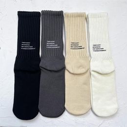 2023ss Beige Black Embroidery Socks Men Women 100% Cotton Socks Fashion Four Seasons312C