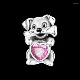 Loose Gemstones 925 Sterling Silver Cute Puppy Charm Fit Original Bracelet&Bangle Fashion For DIY Jewellery Support Wholesale