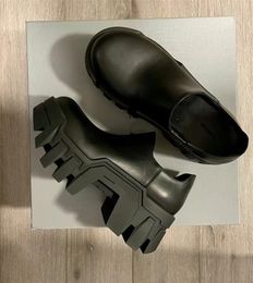 Plattform dicke Sohle 23SS Bulldozer Archiv echtes Leder Stiefeletten handgefertigte Qualität Laufsteg Botas