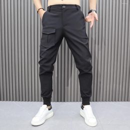 Men's Pants Style Autumn Winter Slim Casual Fashion Business Stretch Trousers Men Brand Straight Pant Black Plus Size A147