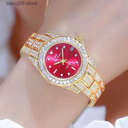 Other Watches BS Brand Diamond For Women Silver Stainless Steel Rhinestone Bracelet Vintage Green Dial Quartz Clock Ladies Wrist T230905