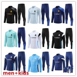 23 24 Marseilles men kids tracksuit soccer jacket sets Survetement 2023 2024 Marsellas OM maillot foot MILIK PAYET football jackets training suit jogging