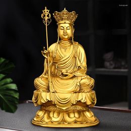 Decorative Figurines Pure Copper Earth Store King Statue Home Living Room Office Buddha Hall Small Lotus Crafts