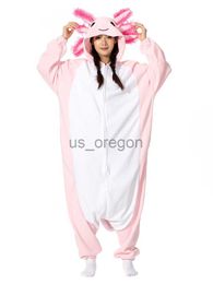 Clothing Home ELEIMOS Halloween Onesie Pink Axolotl for Women Men Adult Animal Kigurumis Pyjamas Cartoon Pama Homewear Cosplay Costume X0902 wear